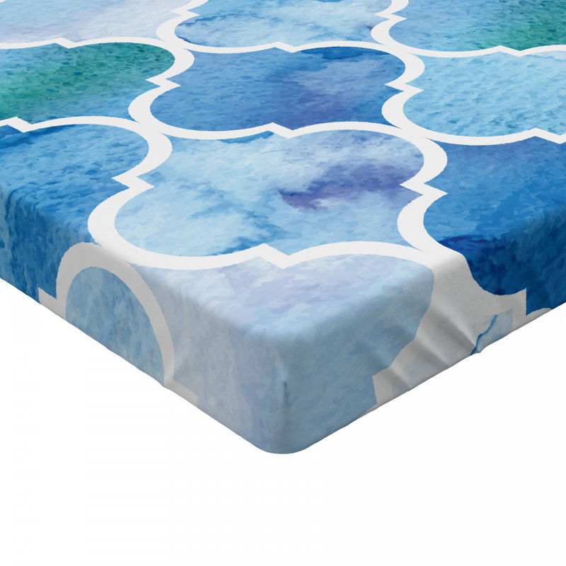 Microfiber Geometric Fitted Sheet, Twin Fitted Sheet