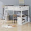 Loft Bed With Desk,Open Shelf And A Storage Box,USB Charging Station