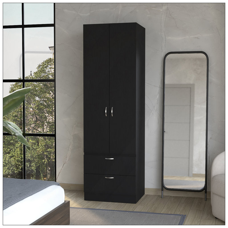 Armoire Marlton, chambre à coucher, noir, Noir