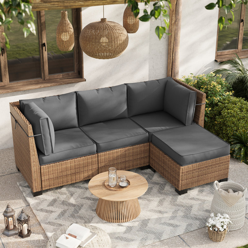 Ensemble de coussins de chaise d'extérieur 9 pièces, remplacement de coussins de meubles de patio avec coussins de siège en mousse, coussins de siège antidérapants pour meubles de patio et canapé d'extérieur.