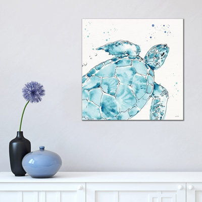 Deep Sea IX Teal by Anne Tavoletti - Wrapped Canvas Print