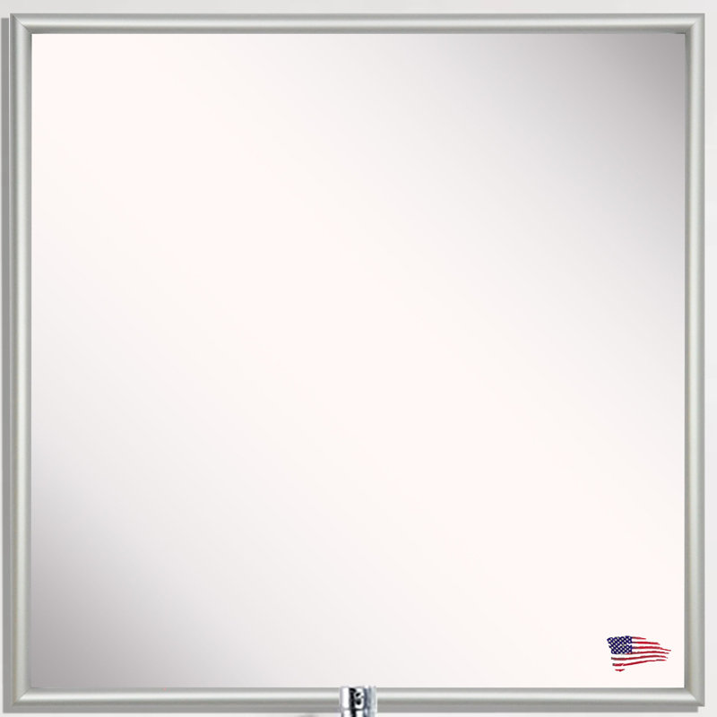 Metal Flat Wall Mirror, 34.125" H x 34.125" W