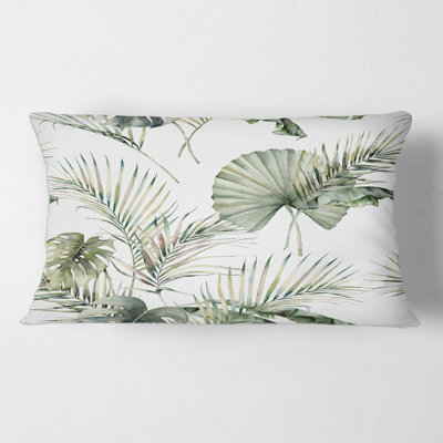 Housse et insert de coussin rectangulaire Monstera and Coconut Leaves