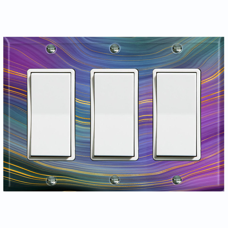 Patterned 3 - Gang Toggle Light Switch Standard Wall Plate