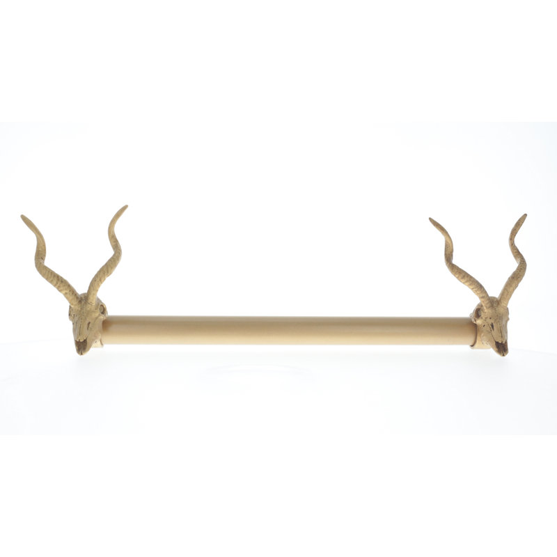 Tringle à rideaux simple Sheilds Addax Skull, H 1 po x l 120 po x P 1 po, Argent/noir