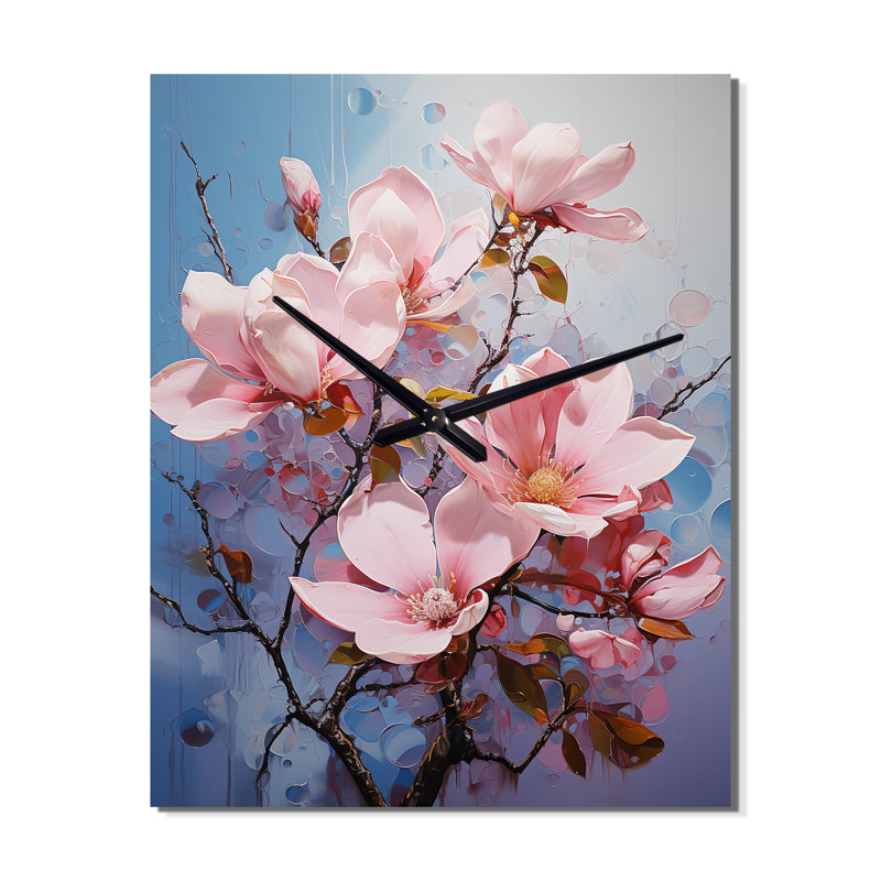 Horloge murale Ainoras - Magnolias, Grand
