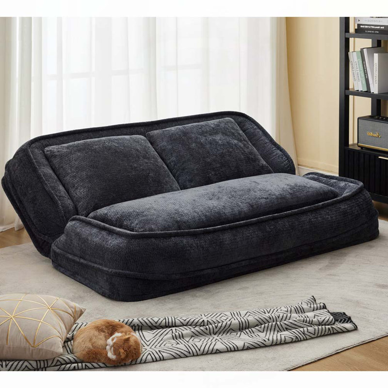 Lit double pour chien avec canapé réglable, Noir