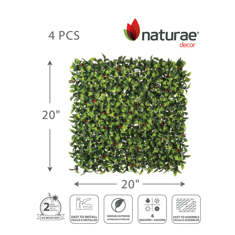 HOLLY MISTLETOE 20"X20" FOLIAGE PANEL 4PCS