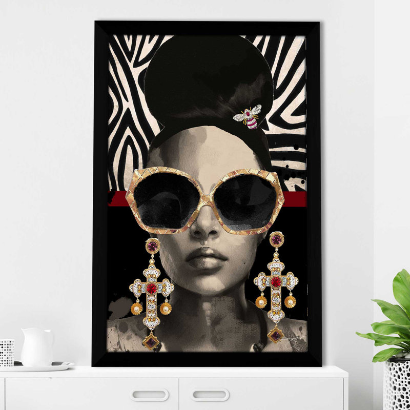 «Afrique Model 4 (Vertical)» par Jodi - impression, Impression encadrée, H 27,5 po x l 21,5 po, Noir
