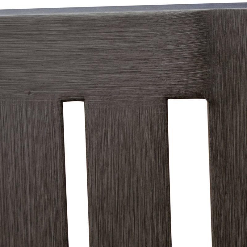 Chaises de salle à manger d'extérieur modernes en aluminium avec coussins gris foncé et argentés, léger, 25,44 de large, assemblage inclus, structure stable, rouille, conception élégante, cadre, requis,
