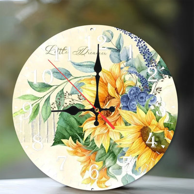 10-Inch Wooden Wall Clock, Silent Movement, Battery Operated (AA Batteries Not Included), Artistic  Decor, Perfect for Home Accents