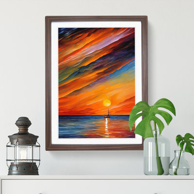 Boats under the Sunset No.4 1 Piece Single Picture Frame Wall Art