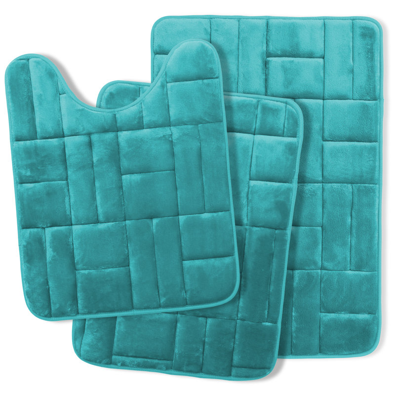 Memory Foam Non-Slip Bath Rug, Teal