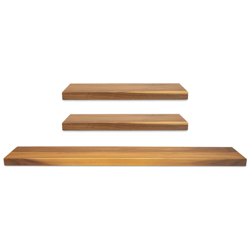 CenterPointe 3-Pack Butcher Block Shelving Kit in Acacia Wood