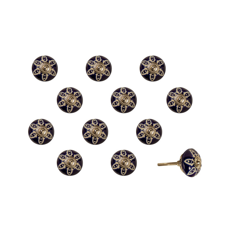 Hand Painted 1 1/2" Diameter Round Knob