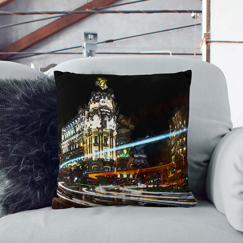 Square Throw Cushion, 40cm H x 40cm W x 15cm D