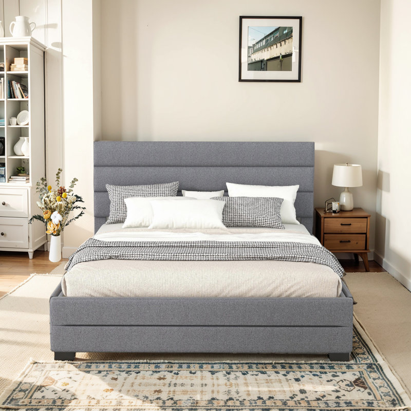 Ketilelf Kids Queen with Trundle with Drawers, Gray