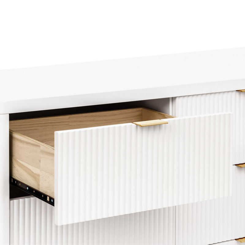 Brimsley Tambour 6 - Drawer Assembled Dresser, White