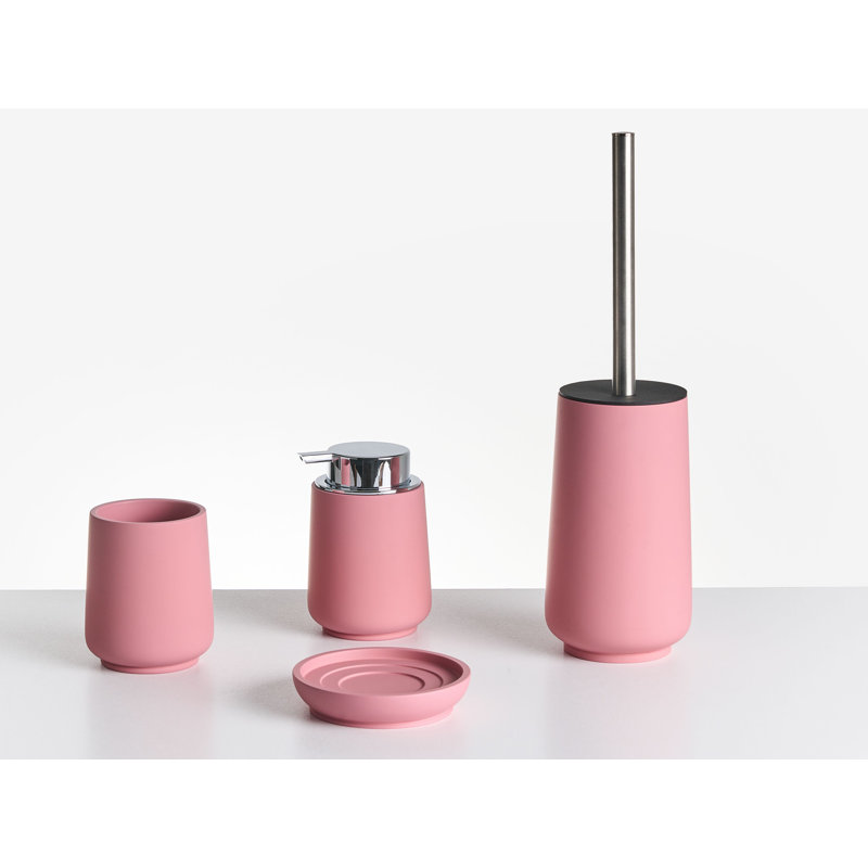 4-Piece Bathroom Accessories Set SUCHES Pink, Pink