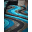 Tapis à poils longs gris / bleu touffeté à la main Tysen
