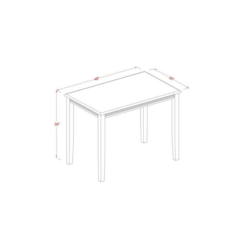 Ensemble de coin repas 3 pièces pour petits espaces comprenant une table de salle à manger rectangulaire et 2 chaises Parson rembourrées, noyer antique