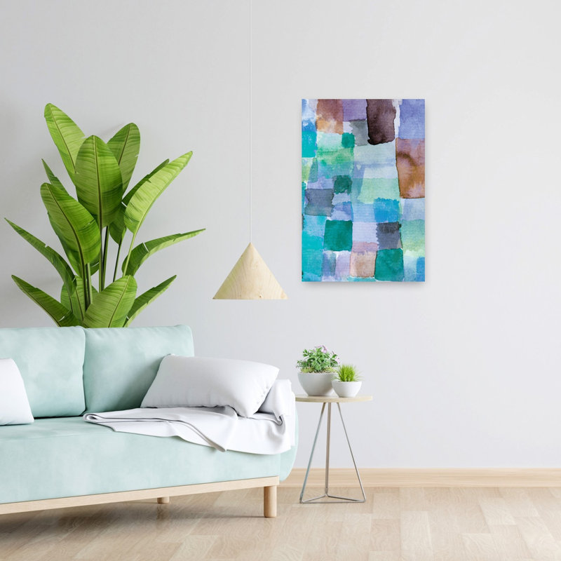 Aquarelle du ciel, art contemporain abstrait, H 24 po x l 16 po