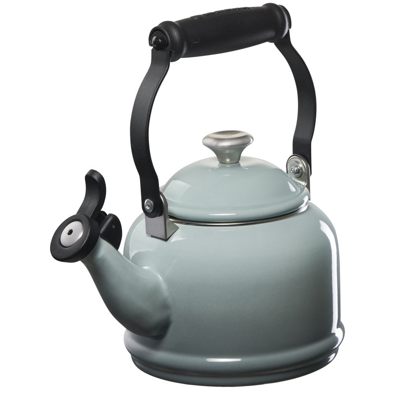Demi 1.25 Qt. Enamel on Steel Tea Kettle, Sea Salt