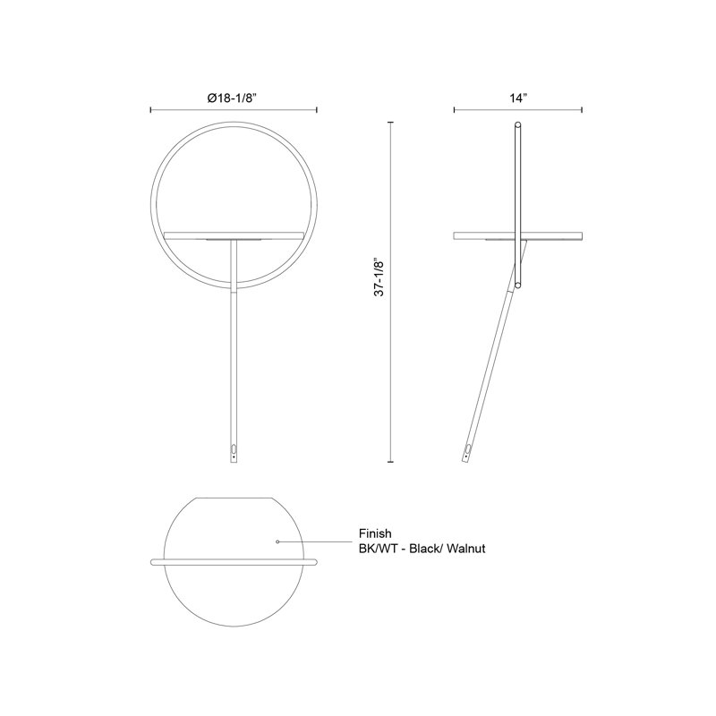 Maya 37.13'' Powder Coated LED Tray Table Floor Lamp