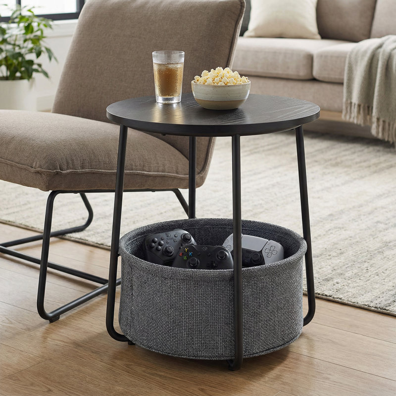 Table de bout, Noir ébène / gris ardoise