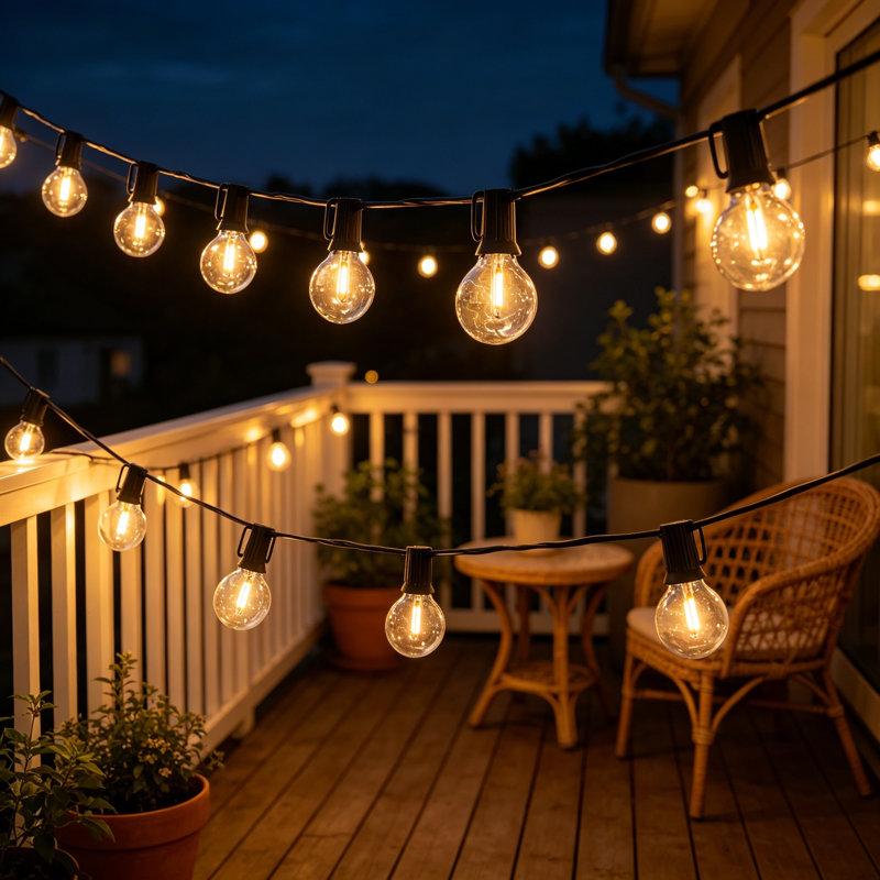 50FT G40 LED String Lights, 50 Bulbs, Indoor/Outdoor Commercial Decor