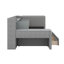 Lit de jour rembourré simple avec bureau et 2 tablettes intégrées, lit de jour en L avec tiroirs et bibliothèque-114207925