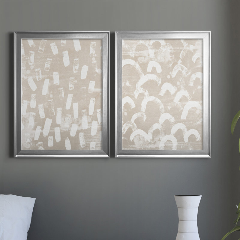 Earth Earth I - ensemble de 2 peintures sur toile encadrées, H 42,5 po x l 30,5 po x P 1 po, Argent
