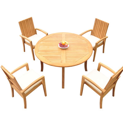Wilkes Outdoor 4 - Piece Teak Dining Set