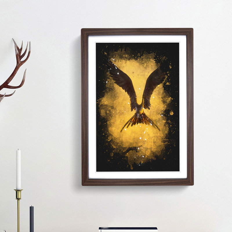 Bird in Flight - Picture Frame Graphic Art Print, Walnut Framed, 87cm H x 62cm W x 2cm D