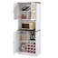 Grande armoire à vin de 76 po avec compartiments carrés et tablettes pour micro-ondes-991046782