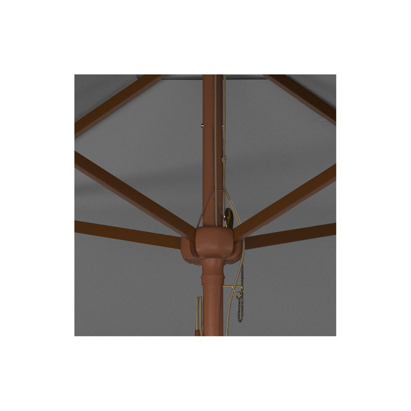 Parasol en bois à poulie carrée 7,5 pi Veler, Gris