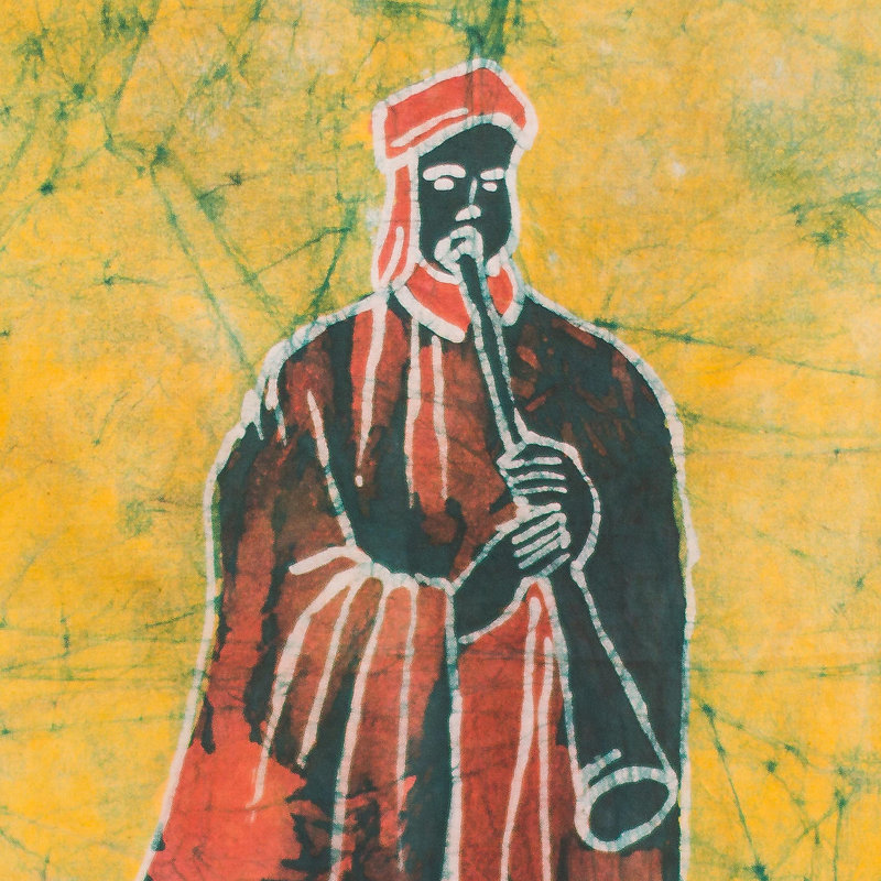 Tapisserie à musiciens ghanaian batik