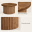Table basse ronde de style champêtre avec plateau en bois et piètement en métal