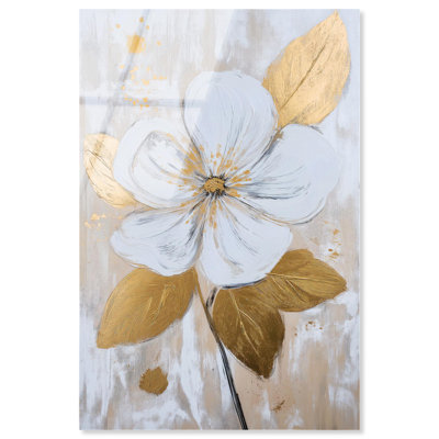 Luxe Flower III High-Gloss Frameless Acrylic Glass Wall Art Elegant Flower Art by Art Remedy, Ready to Hang, 10 x 15