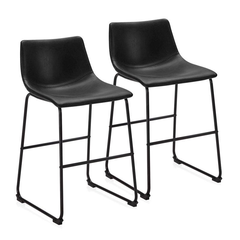 Chaise Mainville, Noir, Tabouret de comptoir (siège d'une hauteur de 25,2