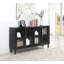 Buffet Caldwell de 60 po à 4 portes de style rétro avec panneaux en verre et noir