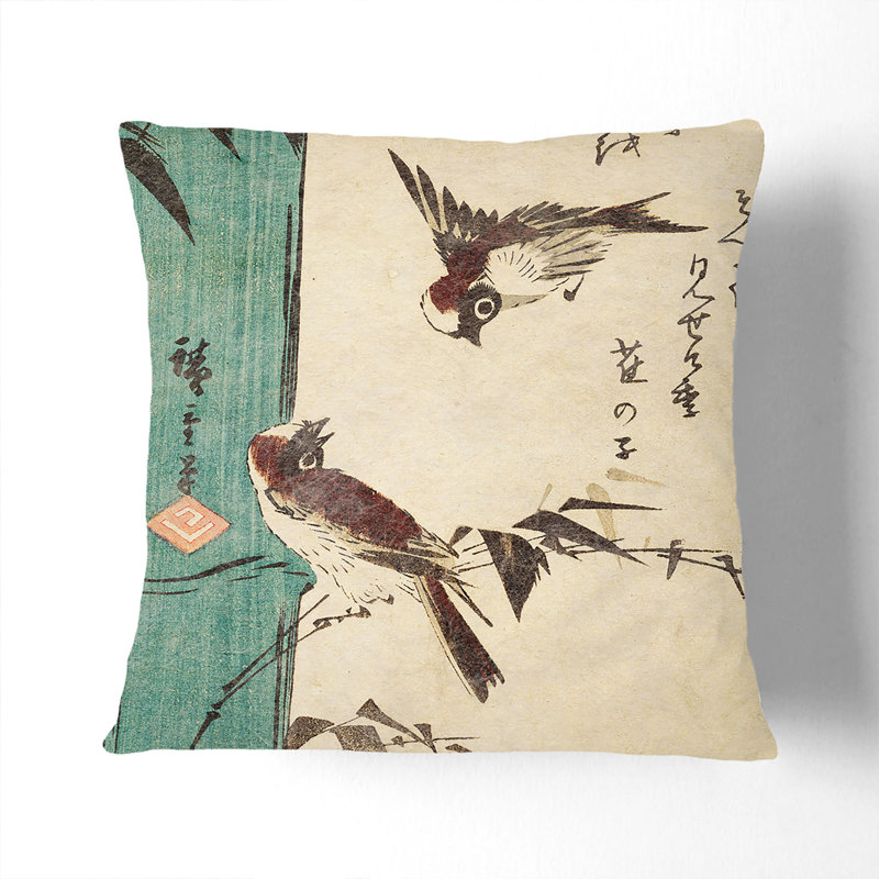 Bamboo & Sparrows Square Throw Cushion, 40 x 40 cm