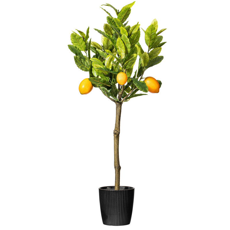 Artificial Potted Lemon Tree, 36" H x 20" W x 20" D