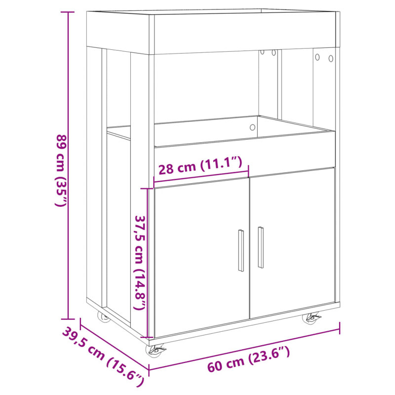 Shebra 60cm Bar Cabinet, White
