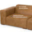 Rex 88" Genuine Leather Modular Sofa and Ottoman-98738256