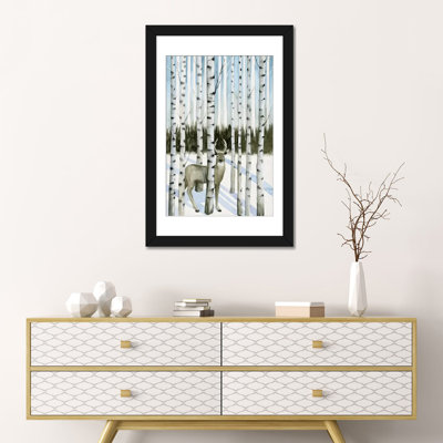 «Deer in Snowfall I» par Grace Popp - impression sur toile
