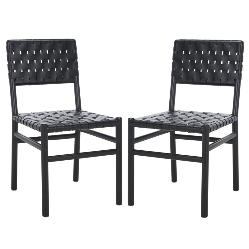 Jeremiah Leather Upholstered Dining Chair, Black