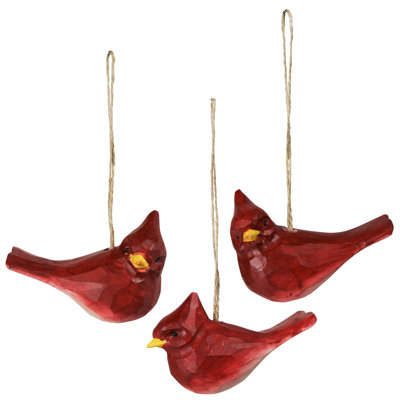 Cardinals, Wood, Set/3  0.7 Oz Each
