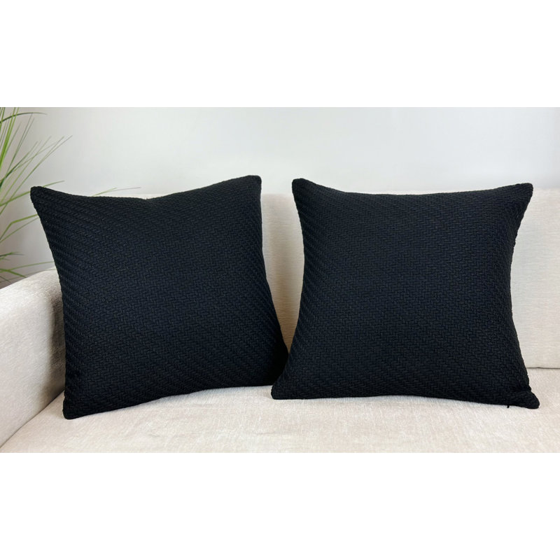  Throw Pillow, 24" x 24", Black