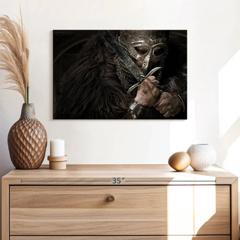 Mait Sword Wielding Viking Warrior, 16'' H x 24'' W